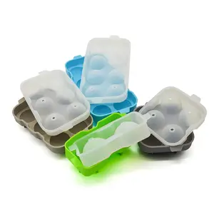 Manjia Penjualan Terbaik Nampan Es Batu Silikon Fleksibel dengan Tutup Bebas BPA Mudah Rilis Cetakan Es Batu Membuat Es Batu Mini