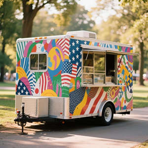<b>Small</b> Fully Equipped USA Fiberglass Aluminum Towable Mobile Food Cart Trailer for Hotdog Snack Food Chips - Product Image 1