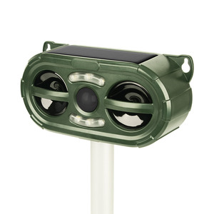 Repelente Ultrasónico de Animales Solar IP44 con 12 Luces LED Estroboscópicas y Ajuste de Frecuencia de 5 Modos 13.5kHz-65.5kHz para Jardín y Granja - Product Image 2