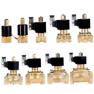 Normally open electric brass 12v 24v 220v air solenoid valve types for water control two way magnetic gas valve in valve