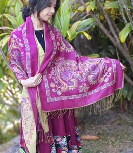 Châles ethniques rétro pour femmes, directement de l'usine, magnifiques châles en jacquard à franges, pashmina - Product Image 4