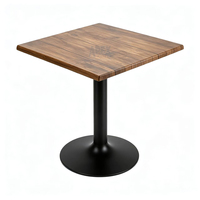 Panneau de table en stratifié facile à nettoyer, motif planches vieilles, plateau de table rond en mélamine pour mobilier de terrasse extérieure, café, salle à manger