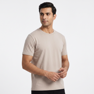 Camiseta de Cuello Redondo Holgada con Diseño de Logotipo Personalizado OEM, Camiseta de Verano para Parejas, de Color Sólido, de Manga Corta, de Algodón Puro para Hombre, Elegante - Product Image 1