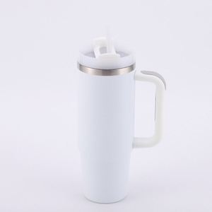 Double Wall <b>Travel</b> H2.0 <b>Handle</b> Car Tumbler 40oz <b>Mug</b> Lid Straw Anti-Slip OEM Custom Logo ODM - Product Image 2