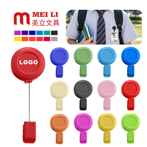 10 Porte-badges Avec Clip De Fixation Et Enrouleur - Blanc