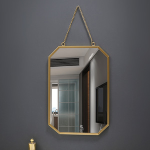 Framed Mirror Irregular Shape Gold <b>Frame</b> Hanging Wall Mirror For Bathroom Bedroom Dressing Room Home Decor - Product Image 4