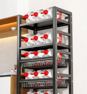 Estante de almacenamiento multicapa para suelo de <span class=keywords><strong>cocina</strong></span>, cesta de frutas y verduras con carrito, cesta de almacenamiento de aperitivos para uso doméstico - Product Image 4