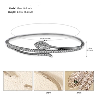 Bracelet en zircon de luxe léger fait à la main, décoration de banquet de mariage, bracelet à ouverture à clous serti de diamants