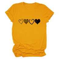 Offre Spéciale Tendance de la mode quatre différentes dames d'amour creux col rond T-shirt à manches courtes