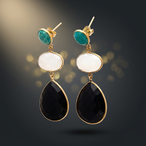 Pendientes Colgantes Hechos a Mano en Plata de Ley con Piedras Preciosas de Cuarzo, Pendientes de Moda Boho - Product Image 2