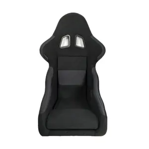 新款赛车座椅黑色织物拉力赛带滑块玻璃纤维座椅不可倾斜定制徽标