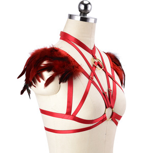 Lencería Sexy para Mujer con Plumas, Ropa de Baile para Festivales Rave, Control de Nivel Superior para Juegos de Rol Eróticos, Disfraz BDSM - Product Image 5