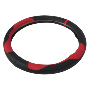 Venta al por Mayor de Fundas para <span class=keywords><strong>Volante</strong></span> de Auto AUDLY, Diseño Rojo y Negro, <span class=keywords><strong>Cuero</strong></span> Genuino, 4 Radios, para el 90% de los Modelos de Auto, Suministro al por Mayor - Product Image 3