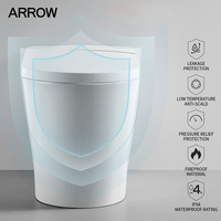 WC intelligent ARROW monobloc avec chasse automatique, télécommande, siège chauffant, séchage à l'air, capteur de détection hors siège, chasse d'eau et veilleuse