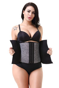 Women's Breathable ODM Everyday Grey High Compression Firm Control Neoprene Waist Trainer Adjustable Zipper Hook-and-Eye Shaper - Product Image 2