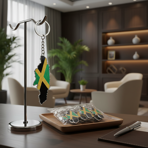 LLavero de cuero de Jamaica Logotipo personalizable 300PCS 25DZ/CS para hoteles y negocios Compuesto de metal de goma de cuero - Product Image 3