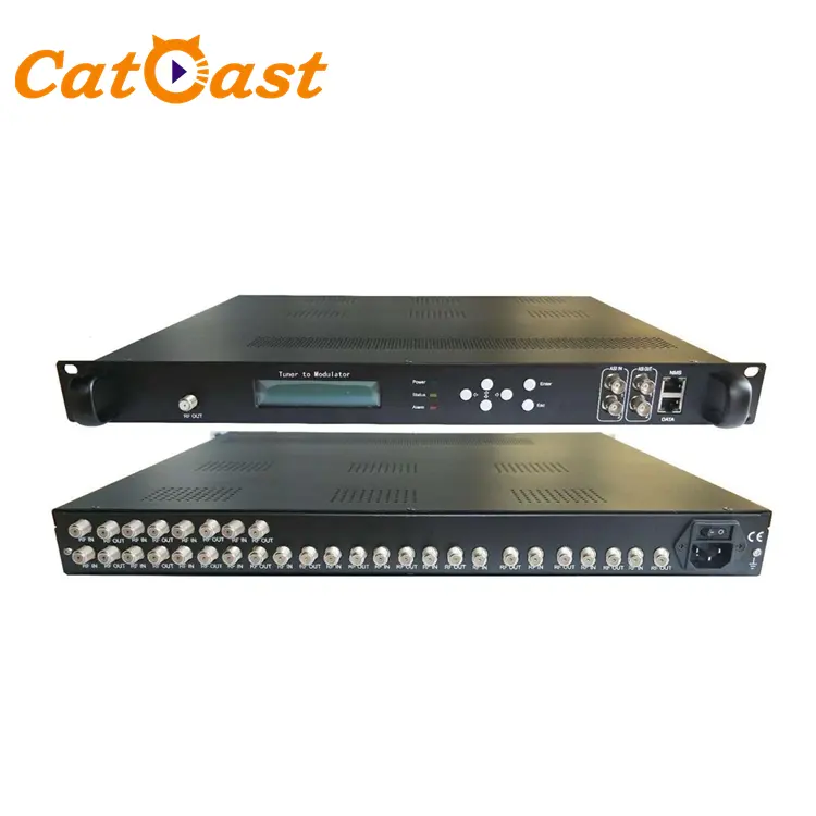 CATV modulator 16 DVB-S2 FTA Tuner to 8 DVB-T ISDBT DVB-C ATSC RF Digital Modulator for Cable TV