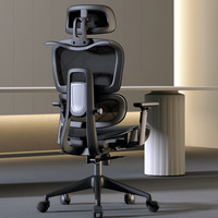 Chaise de bureau pivotante moderne et économique à dossier haut, entièrement en maille, ergonomique, avec support lombaire