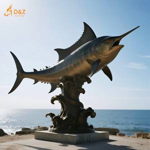Diseño D & Z y decoración de bronce fundido a medida, escultura especial de pez espada grande para proyecto costero - Product Image 6