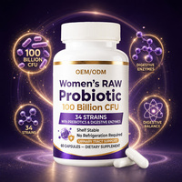 Capsules de Probiotiques Bruts OEM/ODM pour Femmes, 34 Souches, Prébiotiques, Enzymes Digestives, Confort Digestif, Régularité pour Adultes, Santé Intestinale