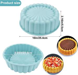 Moules à gâteaux ronds en silicone antiadhésifs pour la cuisson de gâteaux au fromage - Product Image 2