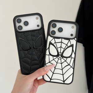 Custodia per cellulare in pelle con design 3D di <span class=keywords><strong>Spiderman</strong></span> alla moda per iPhone 13 14 15 16 17 Pro Max, cover posteriore a tema anime e cartoni animati, all'ingrosso - Product Image 2