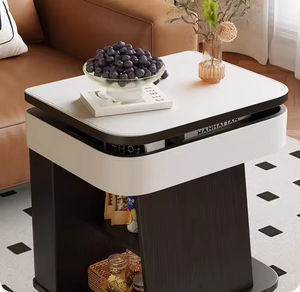 Table basse au design moderne en bois massif, carrée, avec plateau relevable, rangement, mobile avec <span class=keywords><strong>roulettes</strong></span>, meubles de salon - Product Image 5