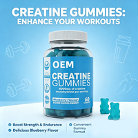 Gommes à la créatine sans sucre pour améliorer les performances sportives, la concentration et l'endurance, créatine végétalienne facile à mâcher, gommes quotidiennes pour le fitness
