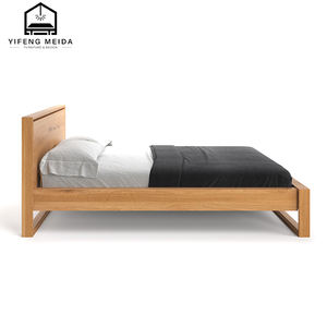 Yatak rengi ceviz kral kraliçe boyutu ile modern lüks otel odası mobilyası depolama katı ahşap karyola iskeleti - Product Image 3