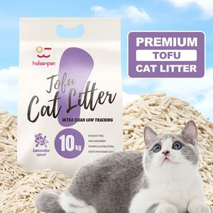 Litière pour chat au tofu à marque privée, facile à nettoyer, forte agglomération, faible poussière, jetable aux toilettes, à base de soja, pour l'entretien des animaux de compagnie, usine OEM - Product Image 1