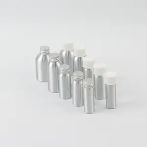 50ml 80ml 100ml 150ml 200ml 500ml Empty Aluminum Cosmetic Mist Lotion Bottle Metal Packaging Silver Alum Bottle With Screw Lid