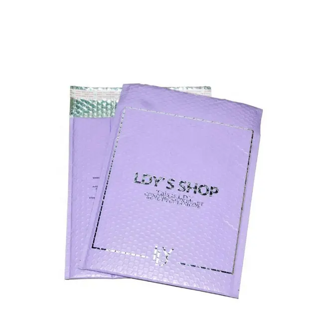 Poly Bubble Mailers Gewatteerde Envelop Lavendel Luxe Bubble Poly Mailers Paarse Schoenen Vrouwen Pakket Kleding Verpakking Luyuan