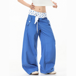 High-end Streetwear Retro College-style <strong>Trousers</strong> Dopamine-Style Polka Dot Color-blocked Cargo Pants for Men and Women - Product Image 3