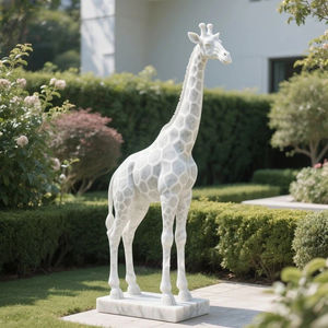 Escultura de Jirafa de Mármol Decorativa para Jardín Exterior, Tallada a Mano, Estilo Tongmei Moderno, Tamaño Personalizado - Product Image 6