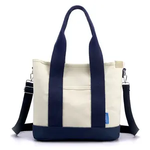 Bolso Tote de lona informal de gran capacidad de nuevo diseño, bolsos de mensajero personalizados con logotipo, bolso cruzado de lona