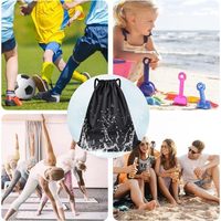 Sac à dos de sport noir unisexe avec compartiment zippé recyclé et cordon de serrage pour la course et la natation – Nouveauté