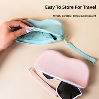 Sac de rangement en silicone pour lunettes de soleil, portable, de voyage, pour lunettes de protection, anti-poussière, mignon, fabriqué en Chine
