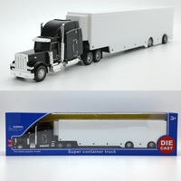 Camión contenedor de juguete de aleación OEM/ODM con logotipo personalizado, escala 1:50, rueda libre, modelos fundidos a presión, vehículo deslizante, remolques de camión contenedor de 40 pies