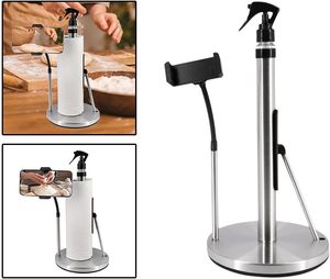 Modern Kitchen 3-in-1 Paper Towel Holder with <b>Spray</b> Bottle & Phone Holder Stainless Steel Non-Slip No Drilling Required - Product Image 4