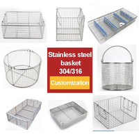 Panier de désinfection de taille personnalisée, plateau en maille autoclavable en acier inoxydable 304, panier conçu pour le nettoyage par ultrasons