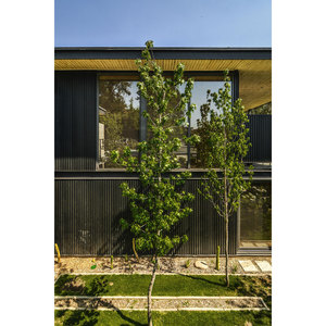 Villa moderna con estructura de acero ligero para uso con grandes ventanas de vidrio y terraza de madera - Product Image 3