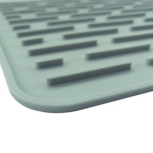 แผ่นรองแก้วไวน์ซิลิโคนสีเทาทรงสี่เหลี่ยมแบบคลาสสิกทนทานเป็นมิตรต่อสิ่งแวดล้อมแผ่นรองจานอบแห้งทำจากซิลิโคนเกรดอาหารกันหกหก45x30cm - Product Image 4