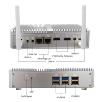 Mini PC de Bajo Costo con Procesador Intel N3700/N3150 de Cuatro Núcleos, Doble RJ45 LAN, DDR3L, MSATA, 2xHD, 4xUSB 3.0, Linux Ubuntu, 12V, Sin Ventilador