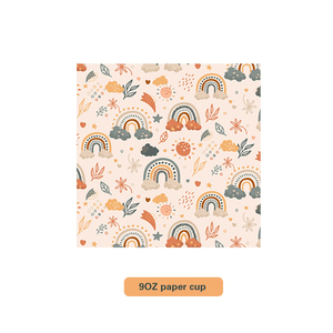 Vajilla Desechable con Diseño Bohemio de Arcoíris, Juego de 4 Artículos Personalizados: Plato de Papel, Servilleta y Vaso de Papel, Decoración para Fiestas, Artículos para Fiestas - Product Image 2