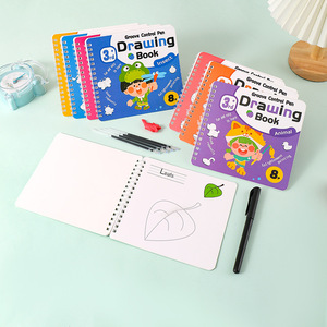 Yeni varış kullanımlık kalem kontrol eğitim kitap çocuklar için 4 paket Groovd çizim kitapları sihirli Copybook yaş 3-8 kalem yedekler ile - Product Image 5