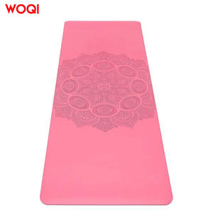 Tapis de yoga Woqi 6 mm d'épaisseur, matière TPE, couleur pêche, rectangulaire, pour yoga, pilates, fitness, entraînement à domicile - Product Image 2