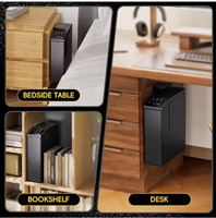 Coffre-fort biométrique coulissant à accès rapide avec lecteur d'empreintes digitales/clavier/clé pour table de chevet, lit, bureau