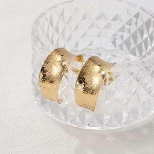 Source Factory Designed C-shaped Minimalist Luxury <b>Stud</b> <b>Earrings</b> 14K Gold Plated Classic Style <b>Small</b> Quantity in Stock - Product Image 4