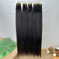 Paquetes al por mayor de cabello humano virgen sin procesar, liso, tipo Yaki, 100% cutícula alineada, doble trama, cabello vietnamita relajado