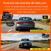 Nueva Cámara para Auto de Alta Definición 4K con Lente Única, GPS, Ángulo de Visión de 170°, Modelo Universal, Visión Nocturna, Grabación Dual Delantera y Trasera, 4G